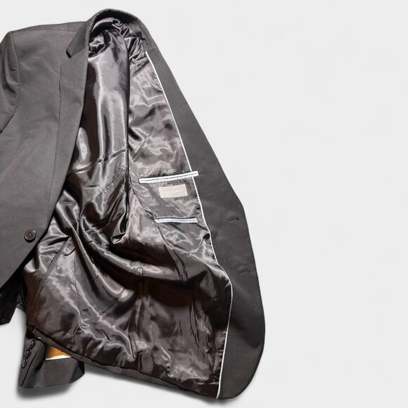 Van Heusen Mens Black Suit Jacket 44 Regular Wool Blend - Picture 7 of 8